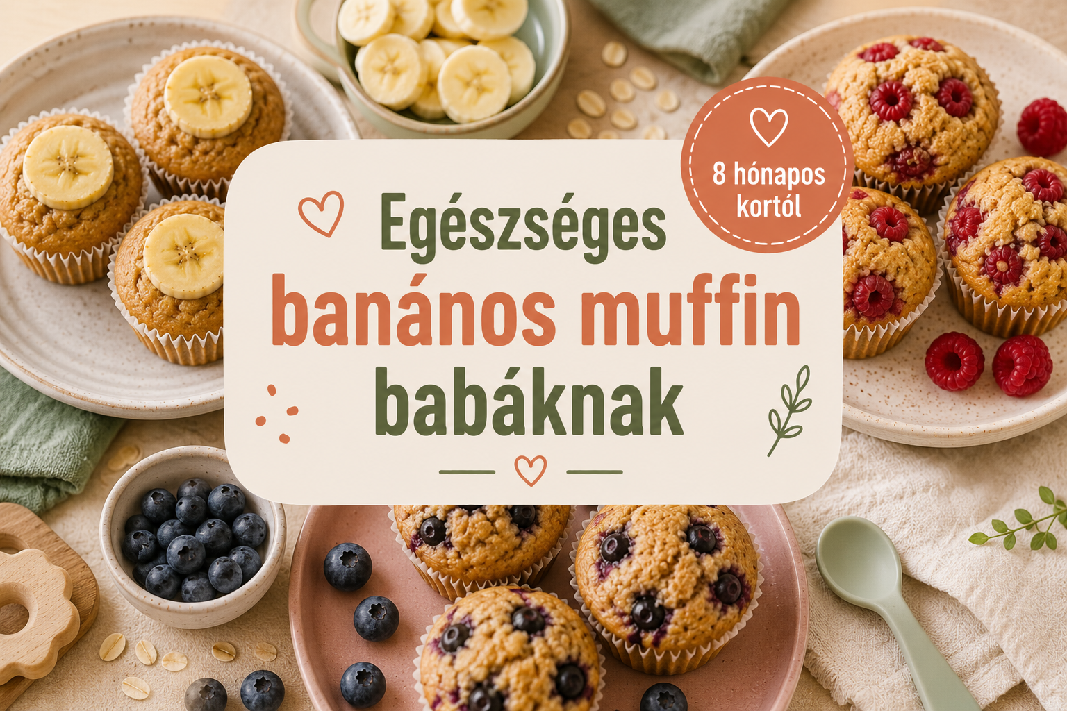 Egészséges banános muffin babáknak – cukormentes recept 8 hónapos kortól