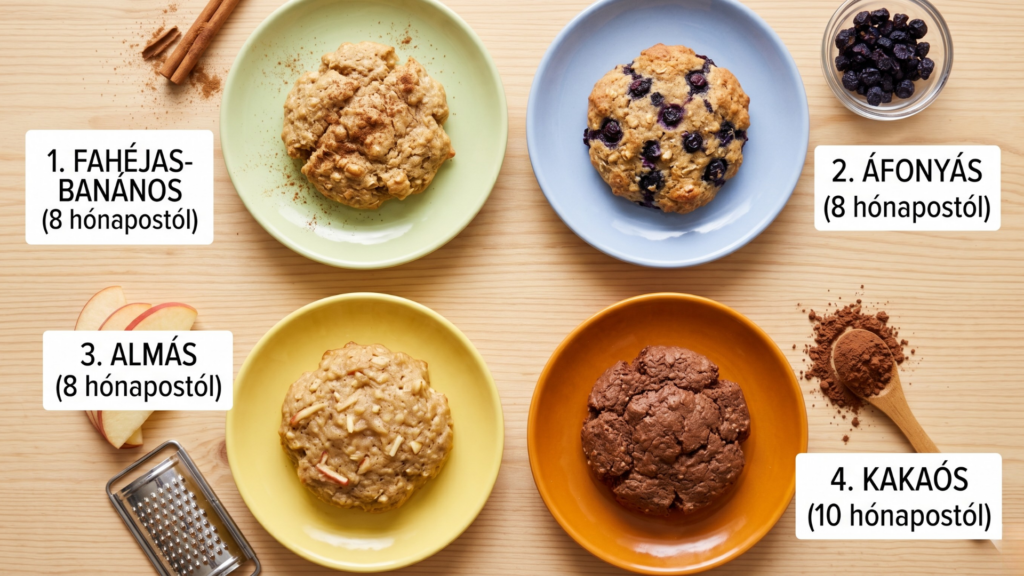 baba keksz variációk különböző ízekben fahéjas áfonyás almás és kakaós verziók