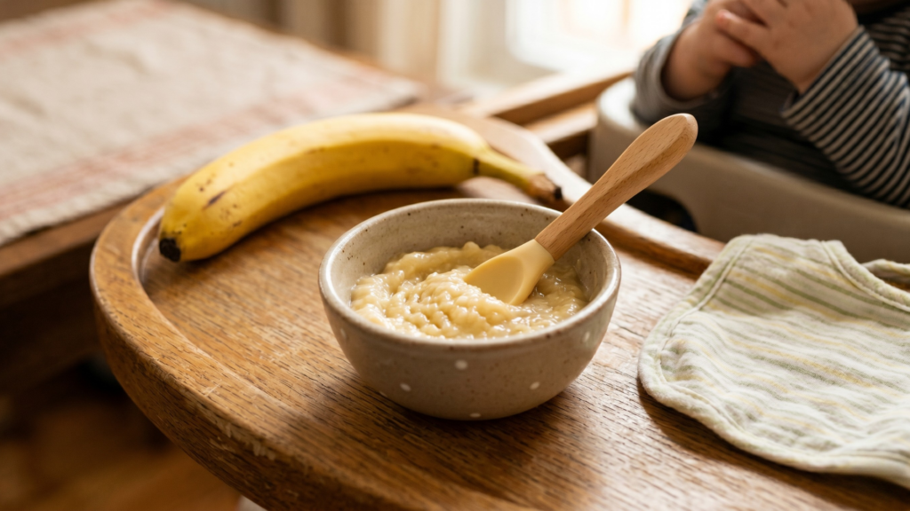 banános zabkása baba uzsonna ötlet természetes édes ízzel
