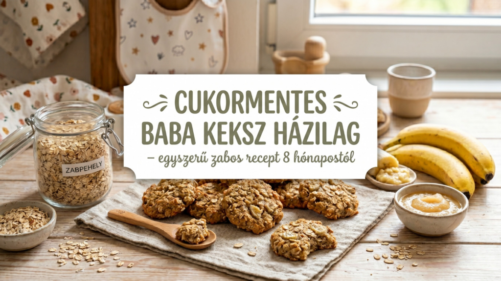 cukormentes baba keksz zabpehellyel és banánnal házilag készítve babáknak