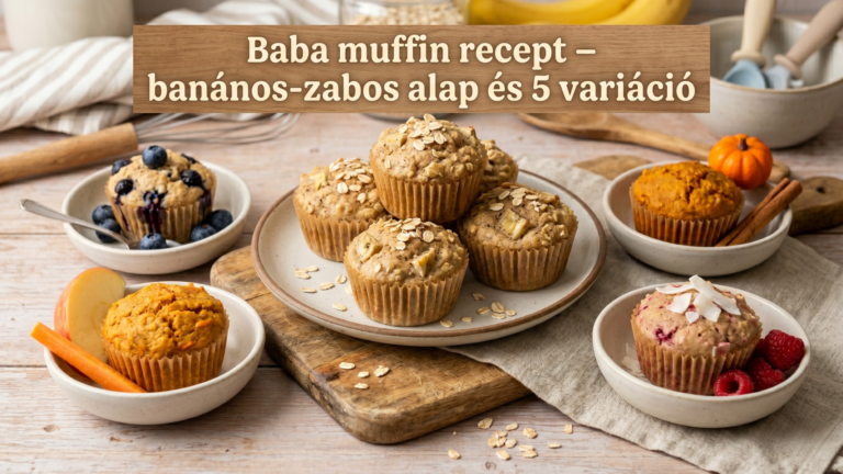 banános zabos baba muffin többféle ízesítéssel tálalva tányéron