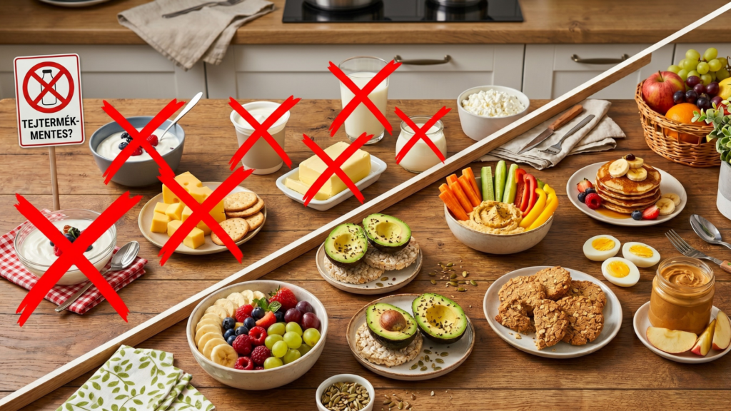 tejtermékek áthúzva és tejmentes uzsonna alternatívák babáknak