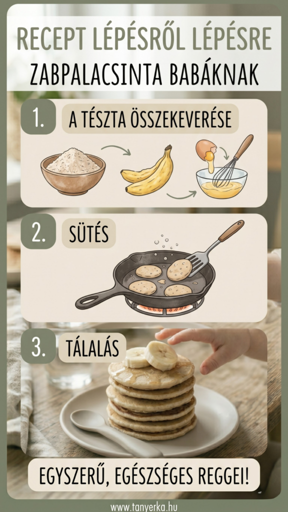 Zabpalacsinta babáknak recept lépései keverés sütés és tálalás ábrán