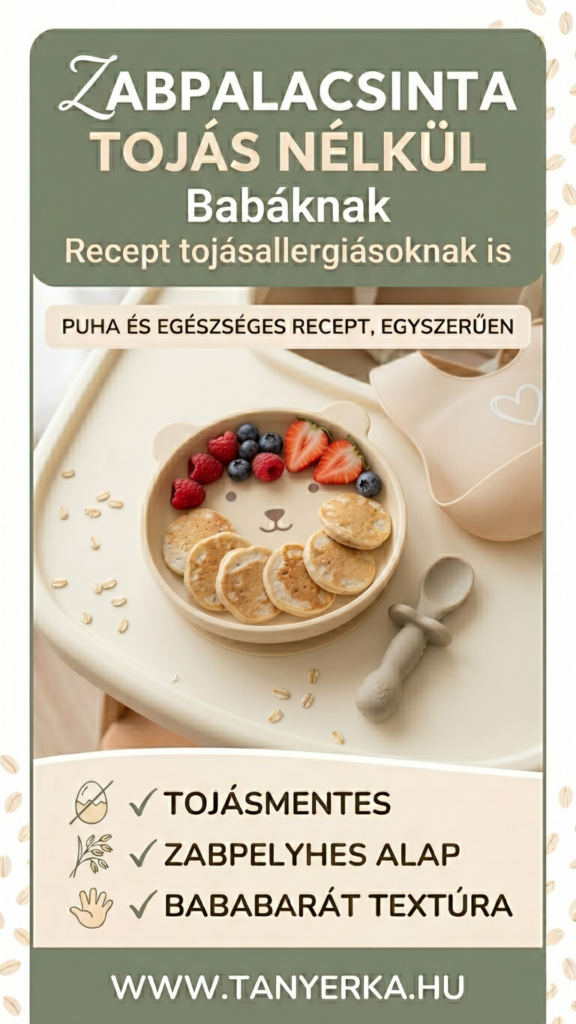 Tojás nélküli zabpalacsinta tányéron gyümölccsel, babáknak való egészséges étel