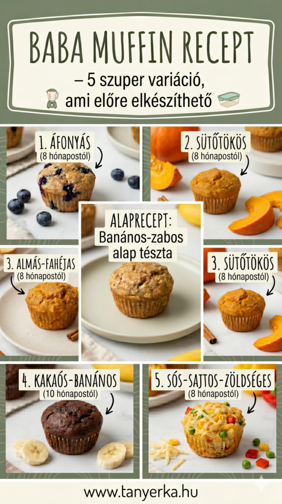 baba muffin recept banános zabos alappal többféle ízesítéssel babáknak