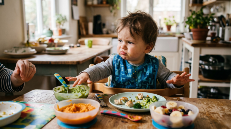 Válogatós kisgyerek visszautasítja az ételt – grimasz és eltolt tányér reggeli közben