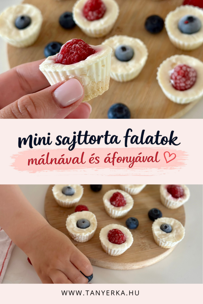 Mini sajttorta falatok málnával és áfonyával, sütés nélkül készülő egyszerű desszert