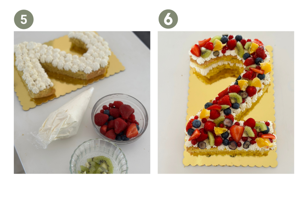 Friss gyümölcsök előkészítése a számtorta tetejére