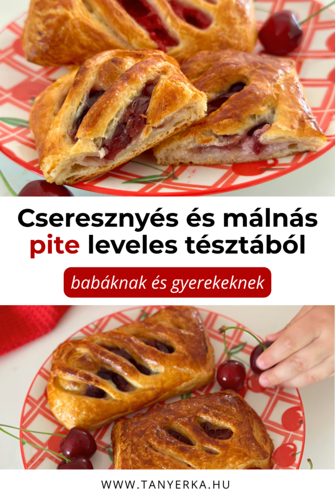 Cseresznyés és málnás pite recept leveles tésztából, házi pudinggal és gyümölcsös töltelékkel