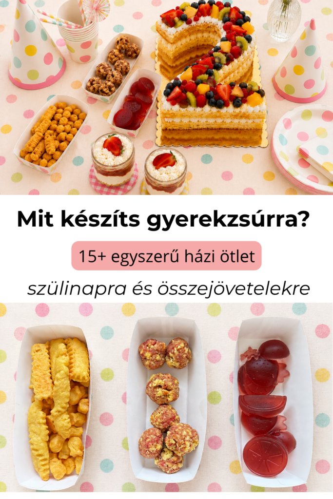 Számtorta és házi finomságok gyerekzsúrra, színes szülinapi dekorációval