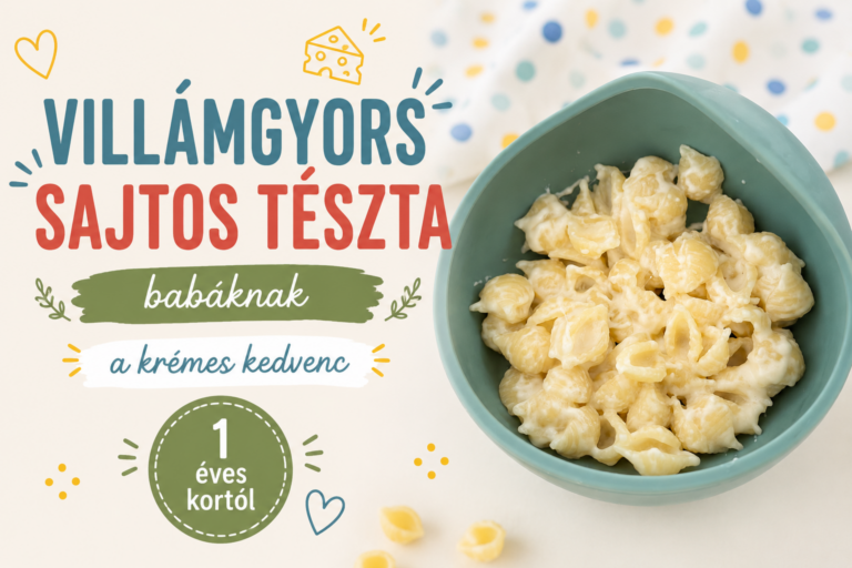 Krémes sajtos tészta babáknak kagylótésztából, egyszerű mac and cheese recept 12 hónapos kortól
