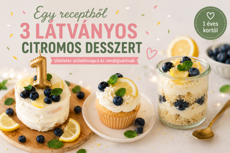 Mini citromos torta, mascarponés muffin és citromos pohárdesszert születésnapra