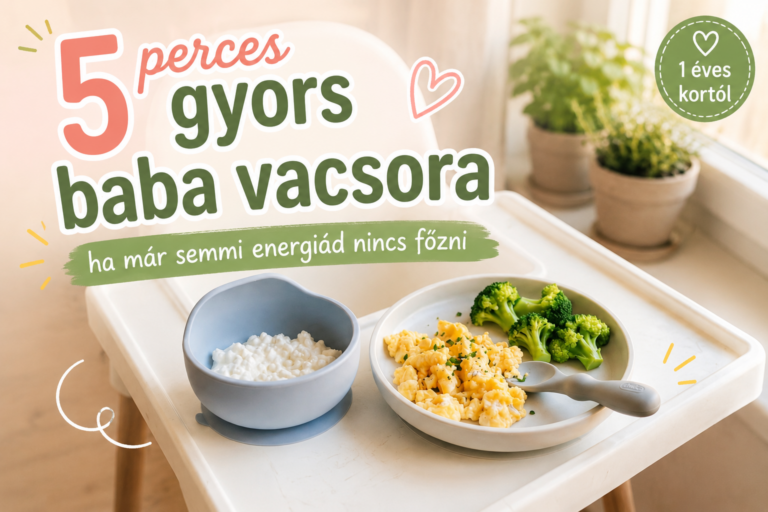 Gyors baba vacsora 1 éves kortól rántottával, brokkolival és cottage cheese-zel