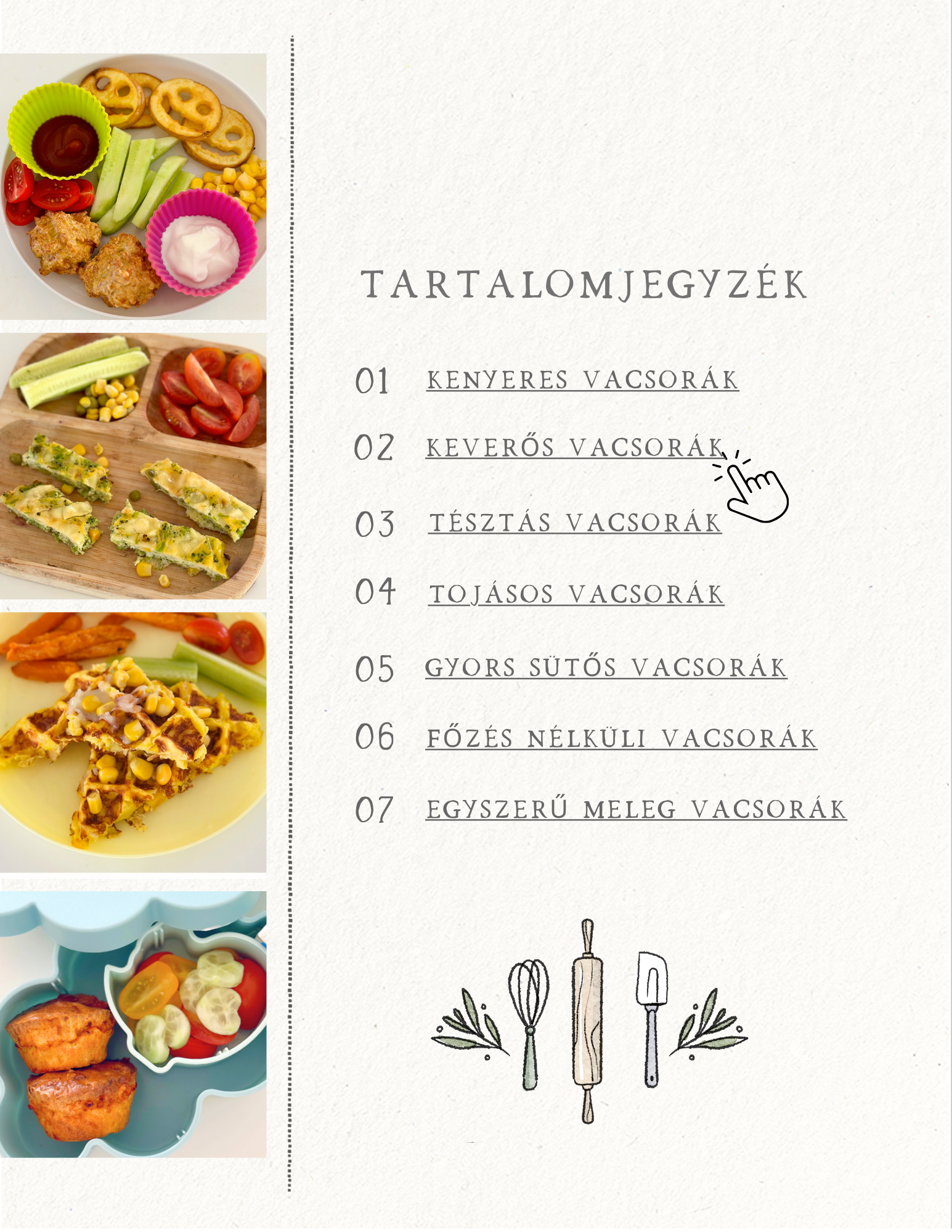 Kattintható tartalomjegyzék